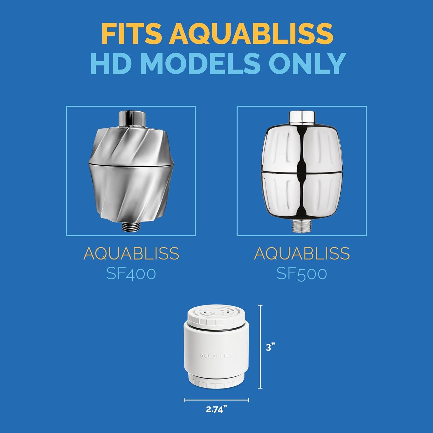 imageAquaBliss HD Revitalizing Shower Filter Replacement Cartridge For SF400 ampamp SF5002x Vitamin C  Minerals for Silky Hair Glowing Skin Strong Nails 1Pack SFC4003 Pack