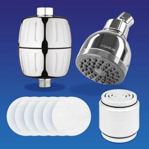 imageAquaBliss SF500 HD High Output Shower Filter With TurboSpa 3 Inch High Pressure Head and SFC500 HD Multi Stage Replacement Cartridge  Sediment Pads