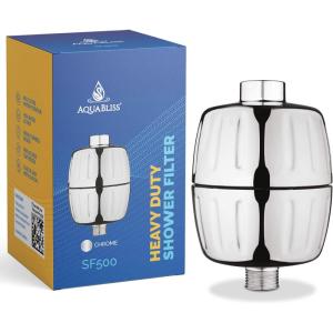 imageAquaBliss HEAVY DUTY Shower Filter  Latest Superior Advanced 30x Filtration  Universal MultiStage Shower Head Filter Reduces Chemicals Chlorine ampamp Odors  Chrome SF500Chrome
