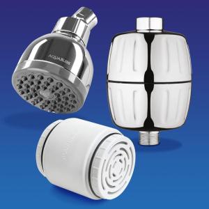 imageAquaBliss SF500 HD HEAVY DUTY High Output Shower Filter  TurboSpa 3 Inch High Pressure Shower Head wFlow Restrictor  AquaBliss HD Multi Stage Shower Filter Replacement Cartridge Exclusive Bundle