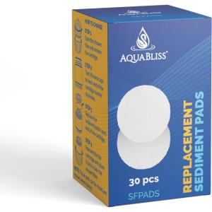 imageAquaBliss Shower Filter Sediment Pads  Protect your Skin ampamp Hair from Rust Dust Sand and other impurities in your water Compatible with SF400 ampamp SF50030Pack