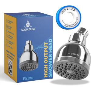 imageAquaBliss TurboSpa 3 Inch High Pressure Shower Head wFlow Restrictor Melts Stress into Bliss at Full Power 42 Nozzle Wide Spray High Flow Showerhead Drenches You Fast No Dry Spots Guaranteed25 GPM