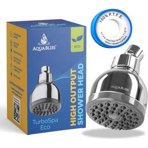 imageAquaBliss TurboSpa 3 Inch High Pressure Shower Head wFlow Restrictor Melts Stress into Bliss at Full Power 42 Nozzle Wide Spray High Flow Showerhead Drenches You Fast No Dry Spots Guaranteed18 GPM California